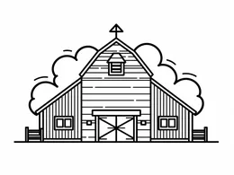 Classic Wooden Barn With Trees