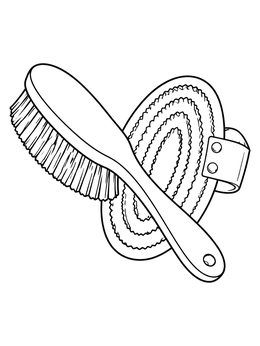Free printable Horse Grooming Brush And Curry Comb coloring page