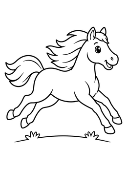 Free printable Playful Galloping Pony coloring page