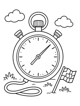 Free printable Rodeo Arena Timing Stopwatch coloring page