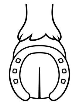 Free printable Simple Horse Hoof With Horseshoe coloring page