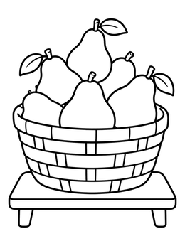 Free printable Basket Of Fresh Pears coloring page