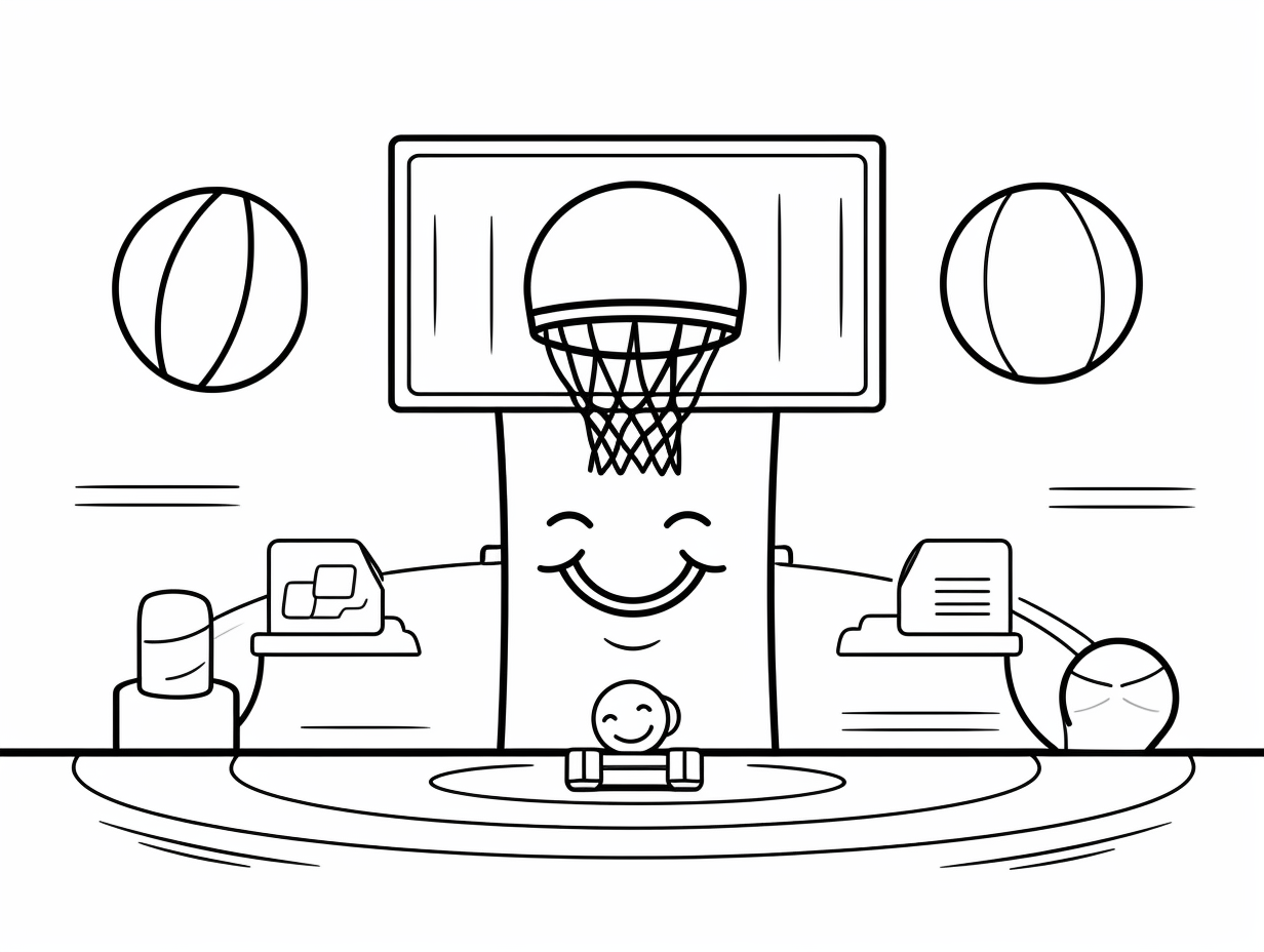 Basketball Court Coloring Download - Coloring Page