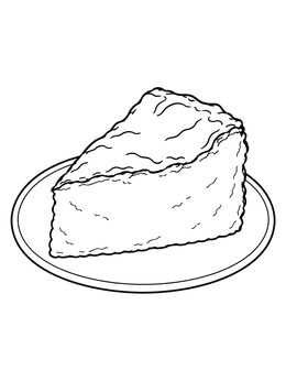 Free printable Basque Burnt Cheesecake Slice coloring page
