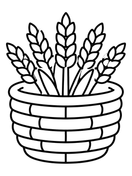 Free printable Harvest Grain Basket Of Jericho coloring page
