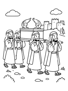 Free printable Priests Carrying The Ark Of The Covenant coloring page