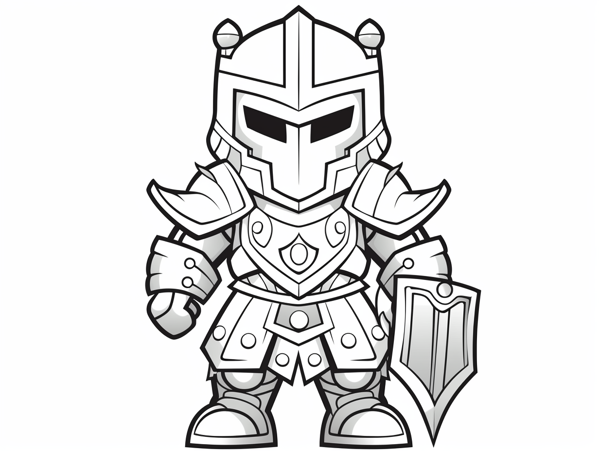 Battle Ready Knight Coloring - Coloring Page