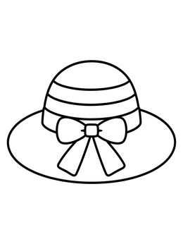 Free printable Sun Hat With Ribbon Bow coloring page