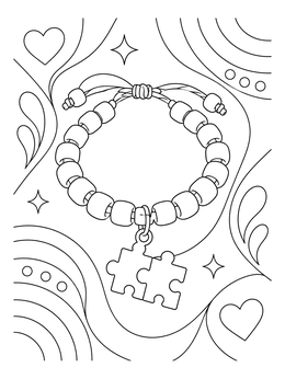 Free printable Beaded Bracelet With Puzzle Charm coloring page