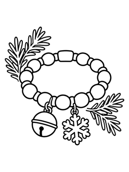 Free printable Beaded Holiday Charm Bracelet coloring page