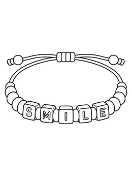 Free printable Beaded Friendship Bracelet Spelling Smile coloring page