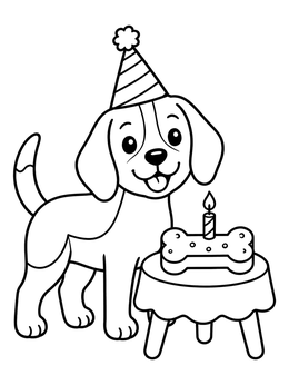 Free printable Beagle Birthday Party Celebration coloring page