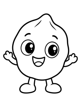 Free printable Cheerful Cartoon Chickpea Character coloring page