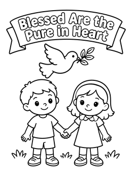 Free printable Blessed Are The Pure In Heart coloring page