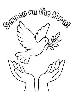 Free printable Dove Of Peace Above Open Hands coloring page