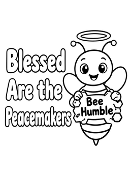 Free printable Peacemaker Bee With Halo And Honeycomb coloring page