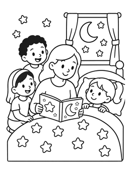 Free printable Bedtime Story Under The Stars coloring page