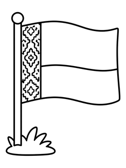 Free printable National Flag Of Belarus On Flagpole coloring page