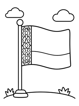 Free printable National Flag Of Belarus coloring page