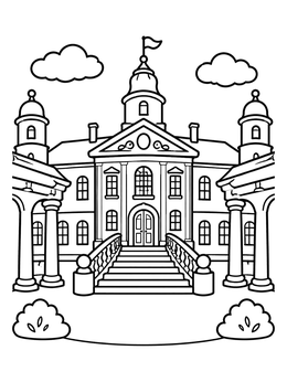 Free printable Nesvizh Palace Courtyard And Staircase coloring page