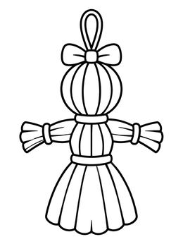 Free printable Traditional Belarusian Straw Doll Ornament coloring page