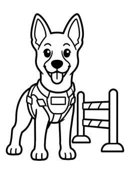 Free printable Belgian Malinois By Agility Hurdle coloring page