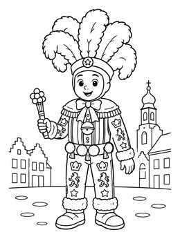 Free printable Carnival Of Binche Gille Character coloring page