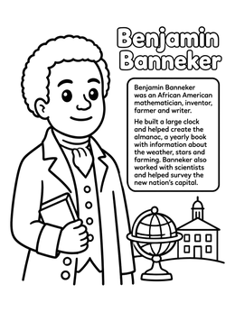 Free printable Benjamin Banneker Educational Portrait coloring page