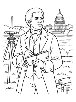 Free printable Benjamin Banneker Surveying Capital coloring page