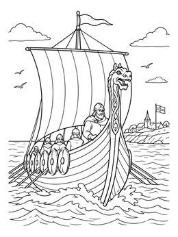 Free printable Beowulf Sailing To Denmark coloring page