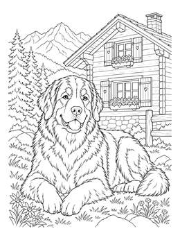 Free printable Bernese Mountain Dog By Alpine Chalet coloring page