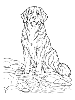 Free printable Bernese Mountain Dog By The Brook coloring page