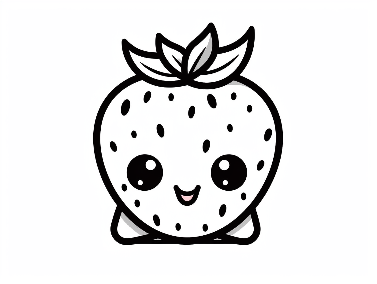 Berry Delightful Strawberry Coloring - Coloring Page