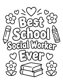 Free printable Best School Social Worker Ever coloring page