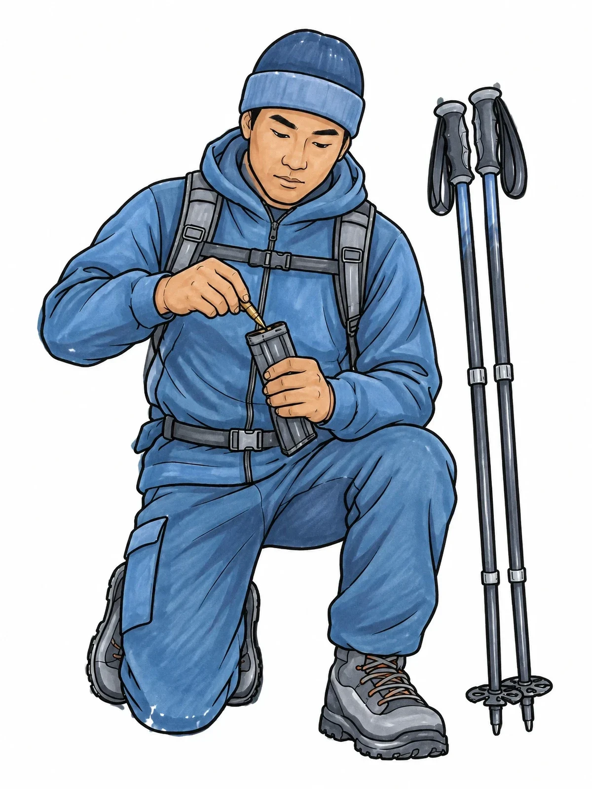 Colored example of the Biathlete Loading Ammunition Magazine coloring page