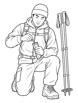 Free printable Biathlete Loading Ammunition Magazine coloring page