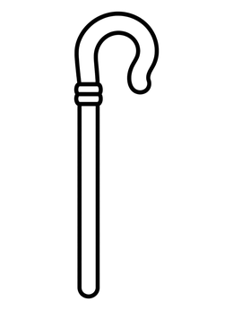 A simple shepherd crook features in this easy bible coloring page for toddlers.