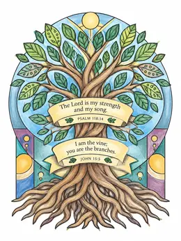 Tree Of Life Scripture Banners – Bible Coloring Page