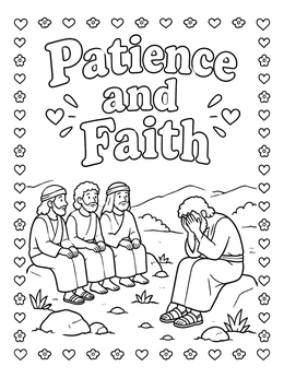 Free printable Job And His Three Friends coloring page