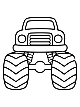 Free printable Big Monster Truck Front View coloring page