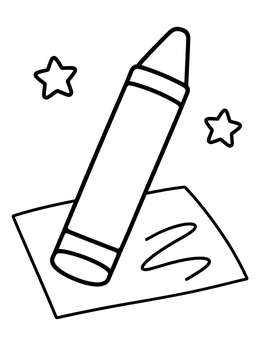 Free printable Big Crayon With Doodle Paper coloring page