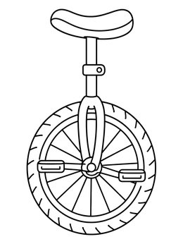 Free printable Simple Circus Unicycle coloring page