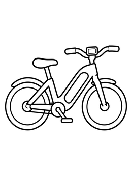 Free printable Simple Electric Bicycle With Display coloring page