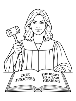 Free printable Judge With Gavel And Law Book coloring page