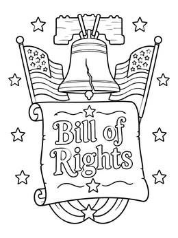Free printable Bill Of Rights With Liberty Bell coloring page