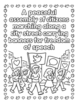 Free printable Peaceful March For Freedom Of Speech coloring page
