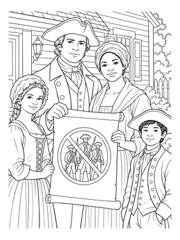 Free printable Third Amendment Colonial Family Rights coloring page