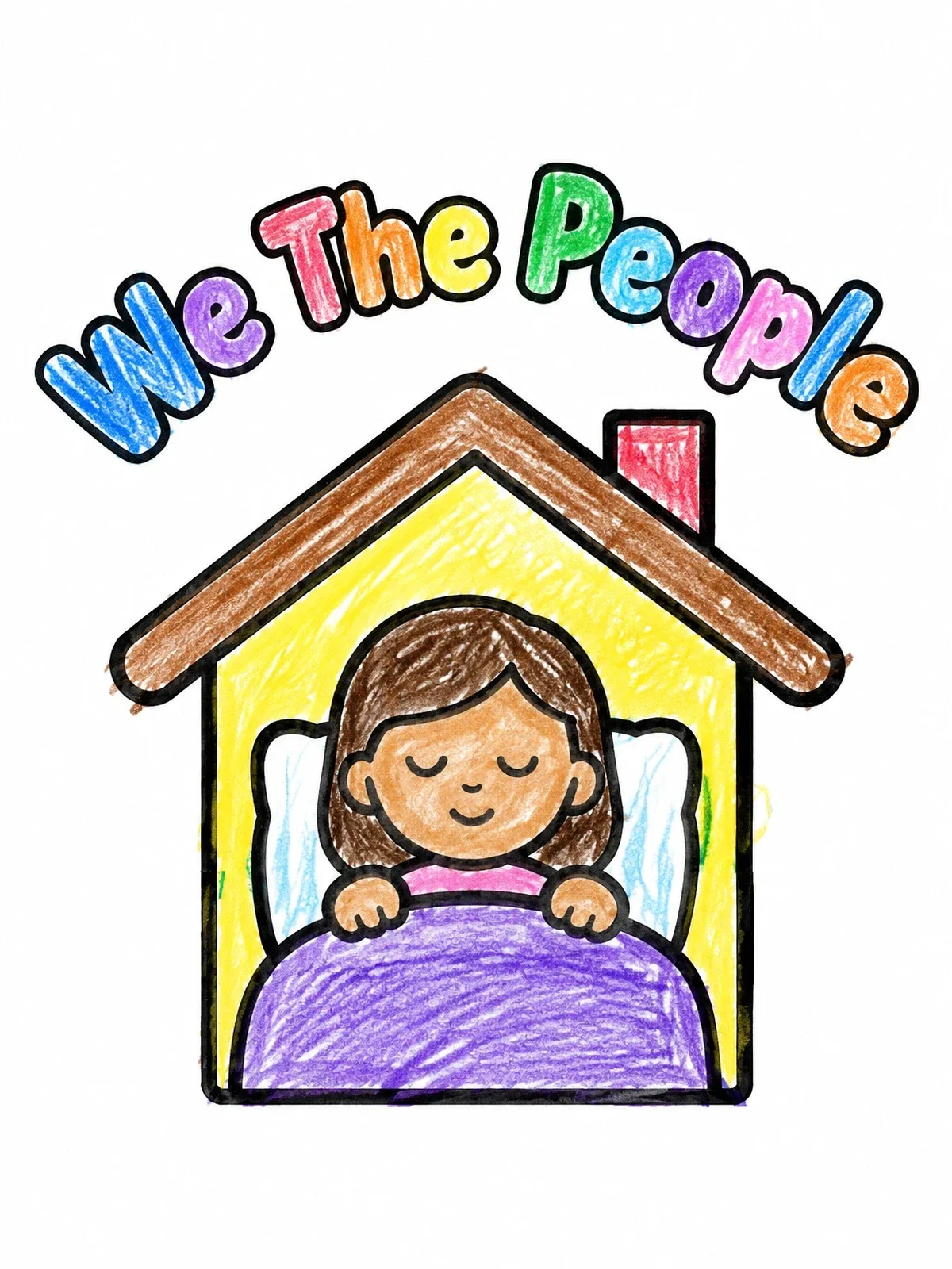 Colored example of the We The People Home Privacy coloring page