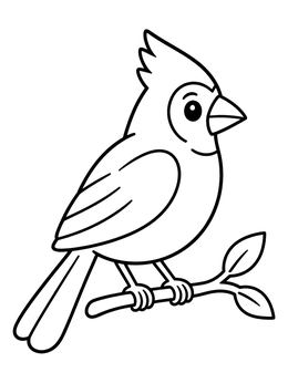 Free printable Cute Cardinal On A Tree Branch coloring page