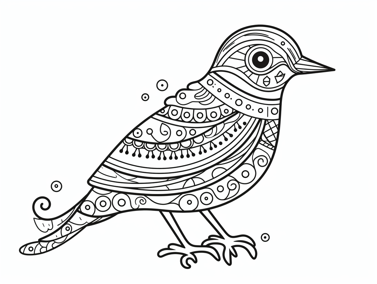 Bird Paradise Adult Coloring - Coloring Page